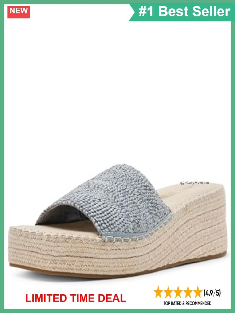 Wedge Sandal Woven Espadrille Platform Slip On Comfort